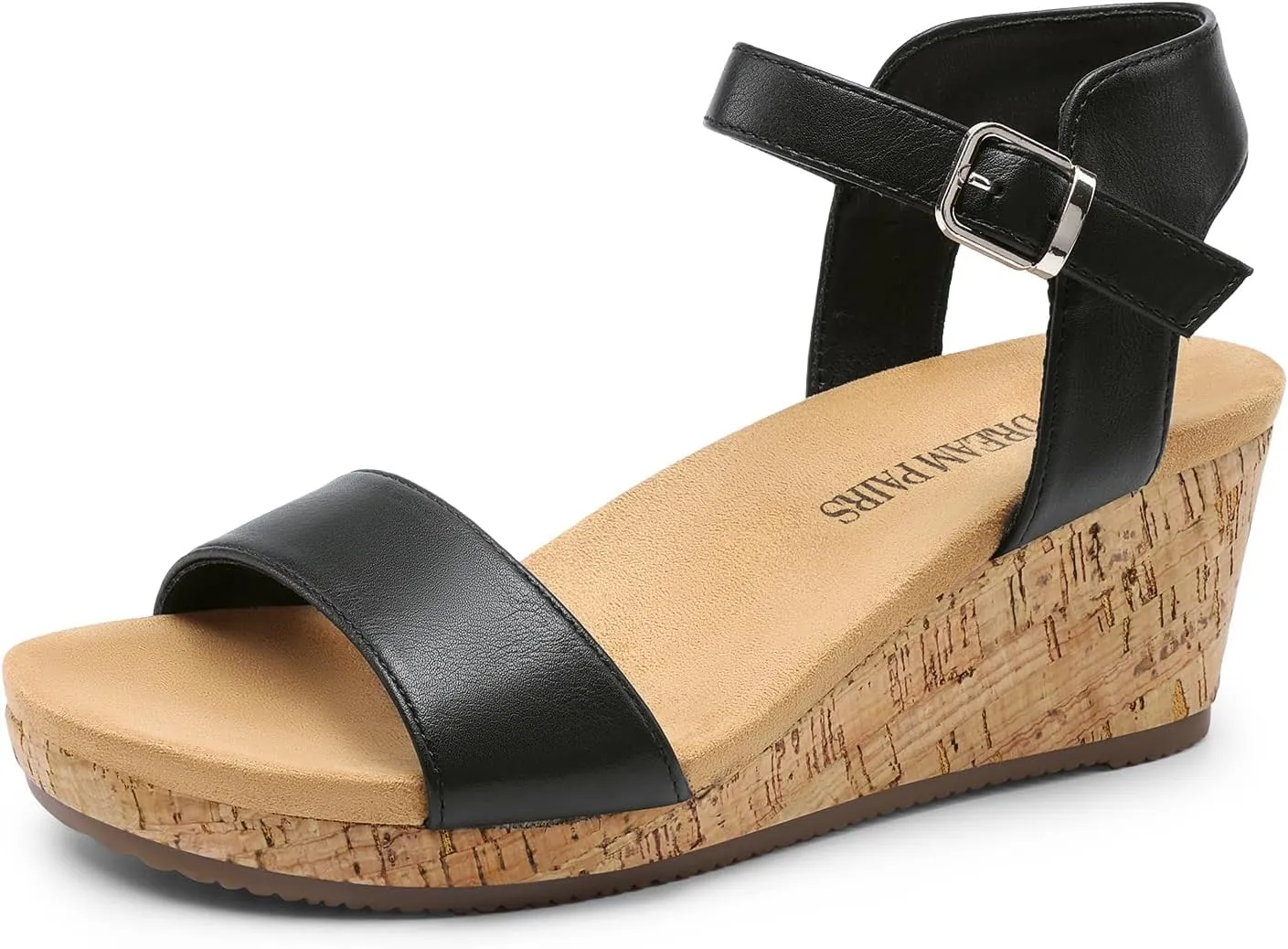 DREAM PAIRS Women's Open Toe Buckle Ankle Strap Platform Wedge Sandals Women 2025