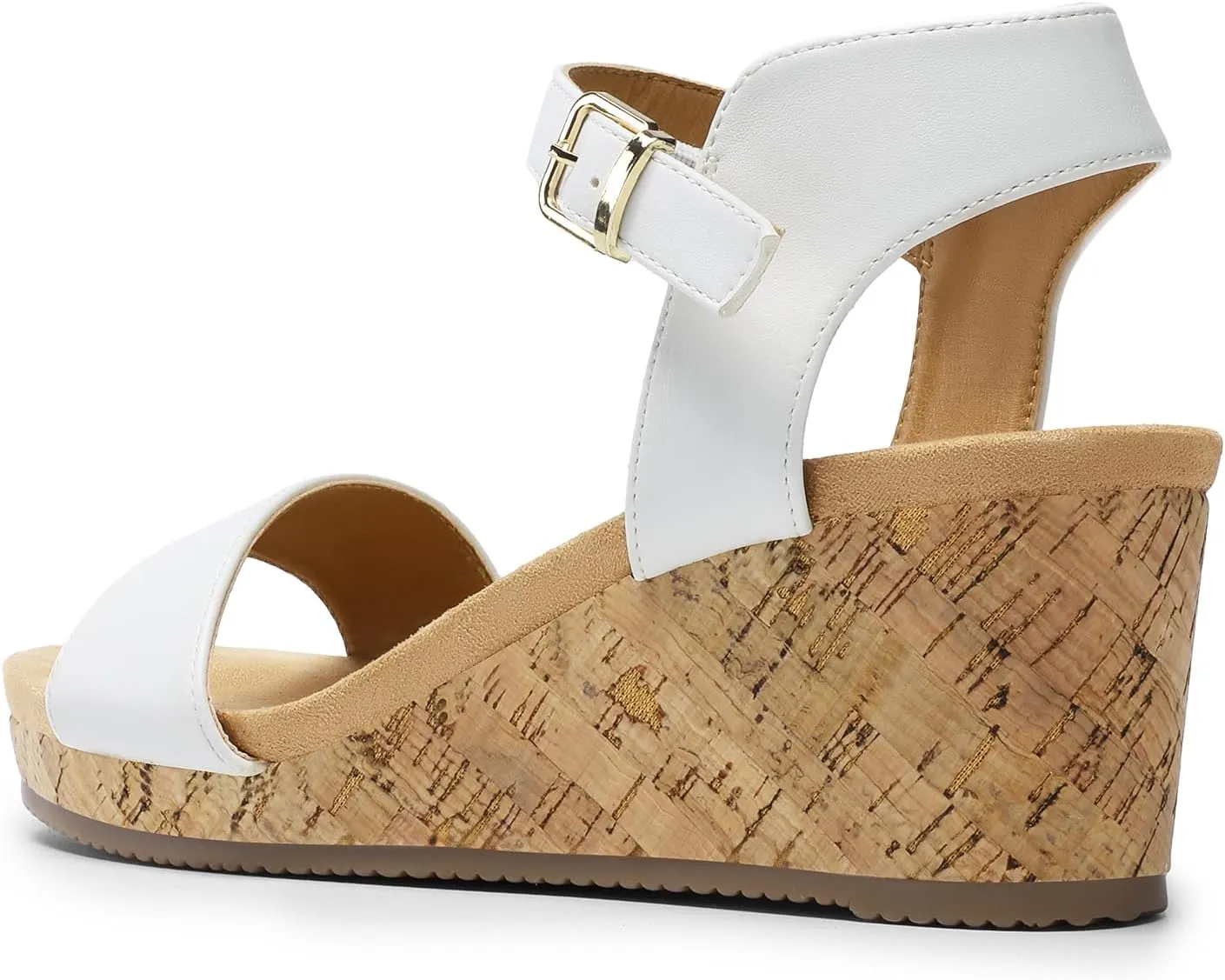 DREAM PAIRS Women's Open Toe Buckle Ankle Strap Platform Wedge Sandals