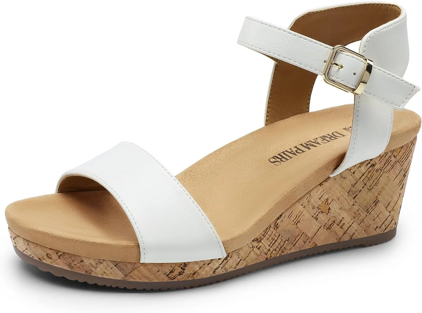 DREAM PAIRS Women's Open Toe Buckle Ankle Strap Platform Wedge Sandals