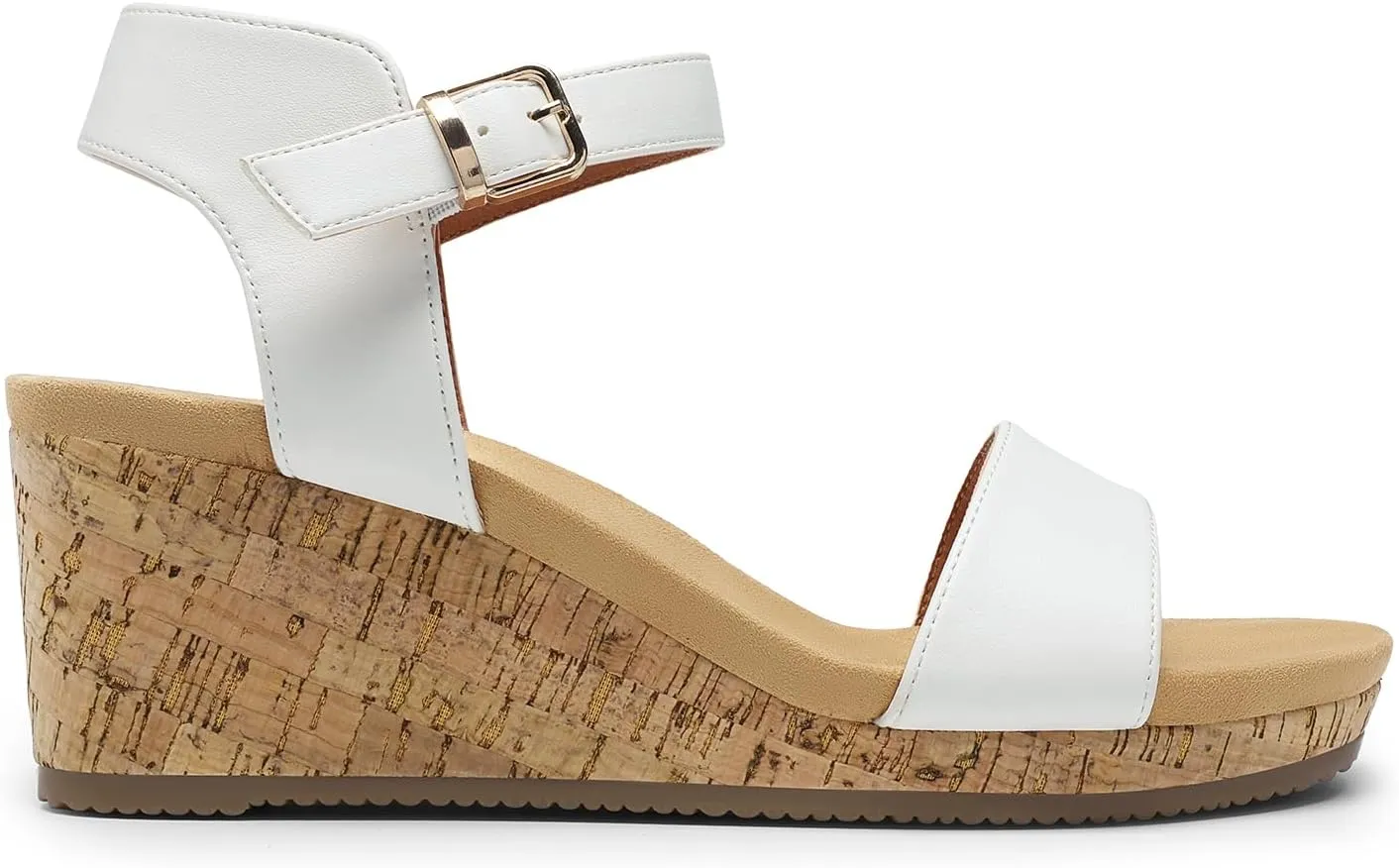 DREAM PAIRS Women's Open Toe Buckle Ankle Strap Platform Wedge Sandals