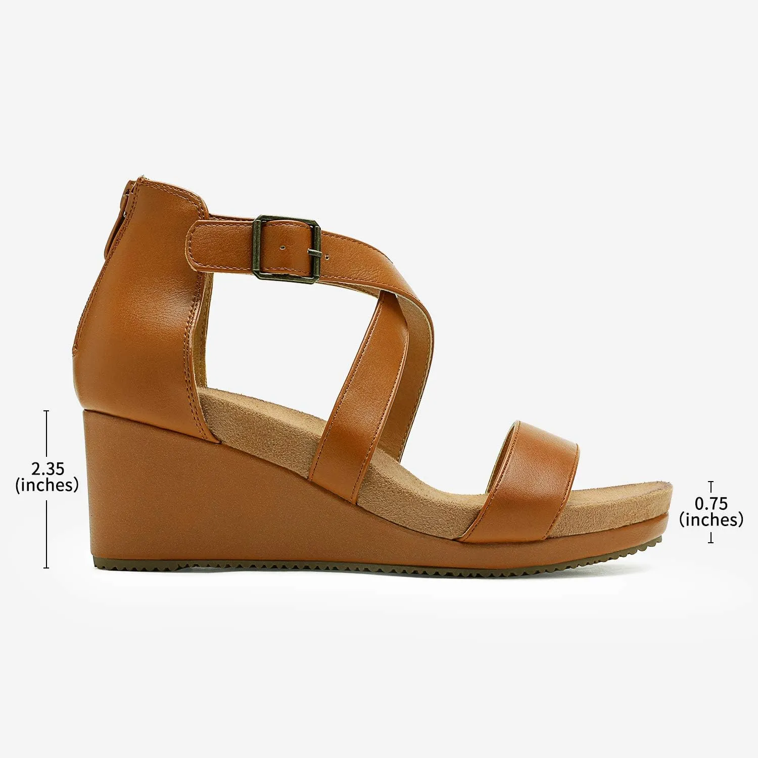 DREAM PAIRS Women's Open Toe Buckle Ankle Strap Summer Platform Wedge Sandals