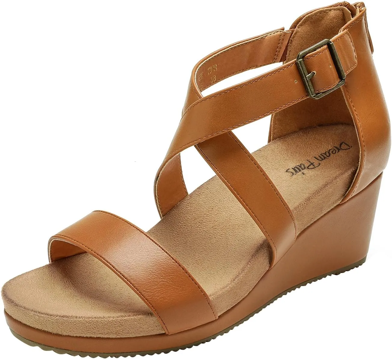 DREAM PAIRS Women's Open Toe Buckle Ankle Strap Summer Platform Wedge Sandals