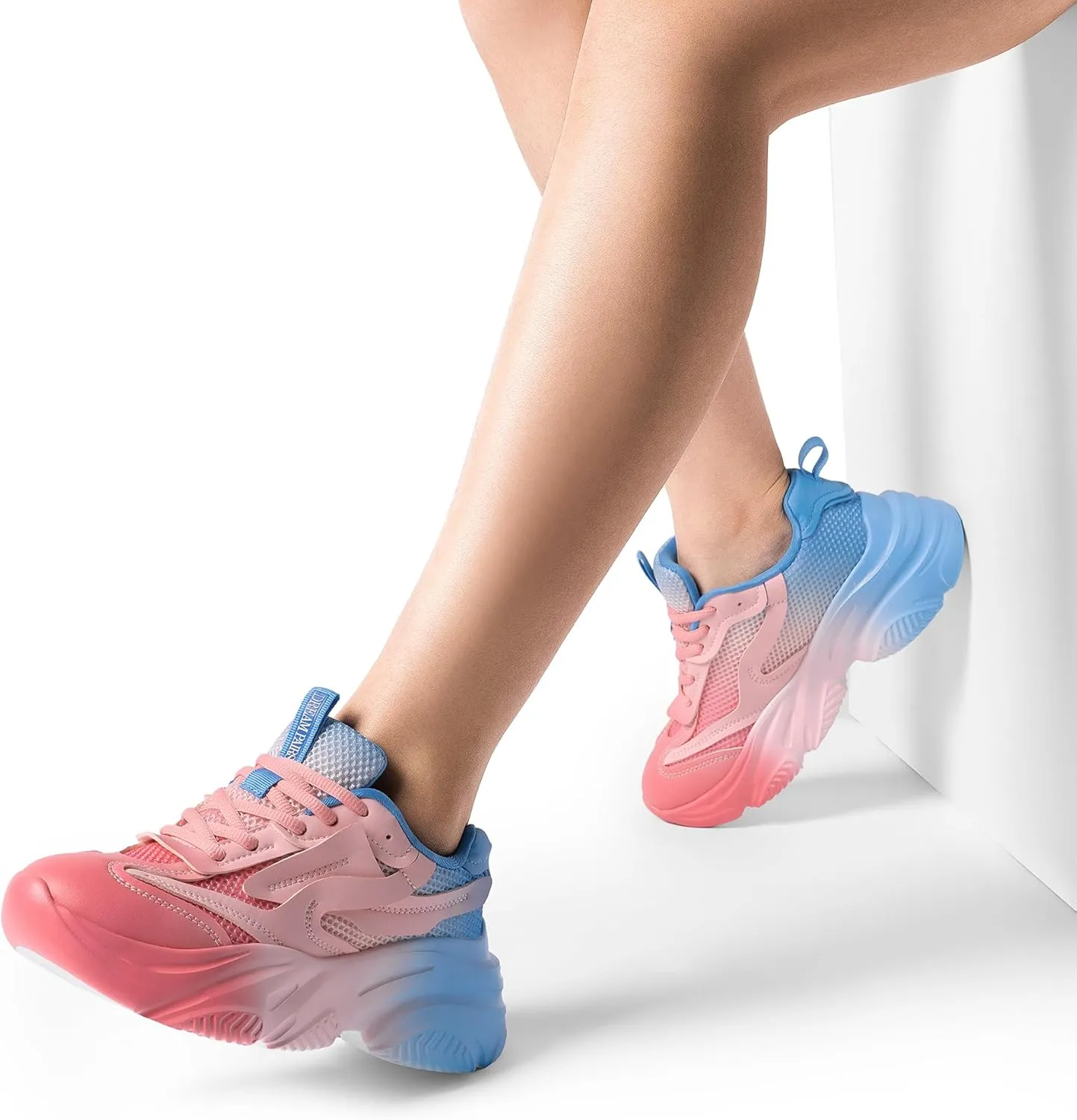DREAM PAIRS Women's Platform Chunky Fashion Sneakers Jaxon Walking Lace-Up Comfortable Dad Sneakers Workout Sport Work Casual Tennis Shoes