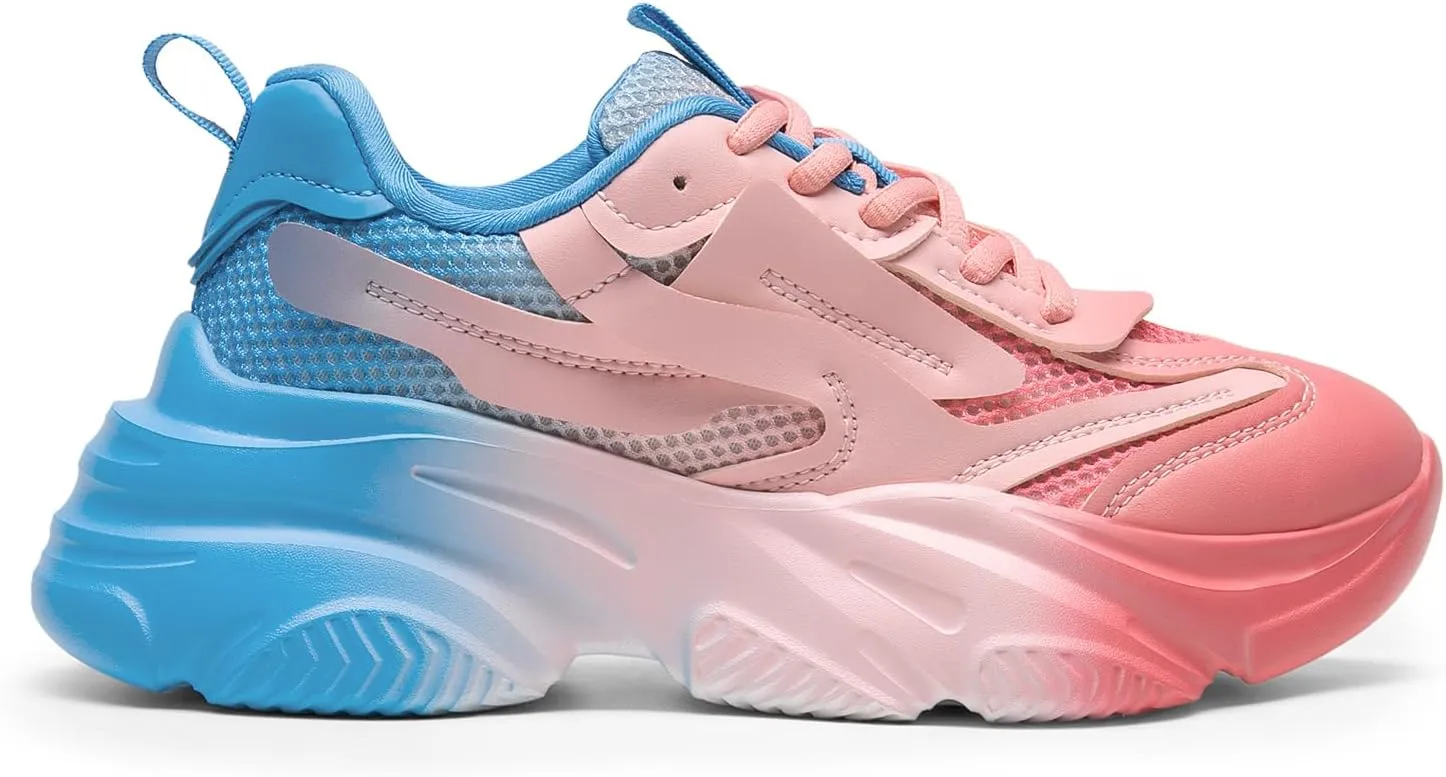 DREAM PAIRS Women's Platform Chunky Fashion Sneakers Jaxon Walking Lace-Up Comfortable Dad Sneakers Workout Sport Work Casual Tennis Shoes