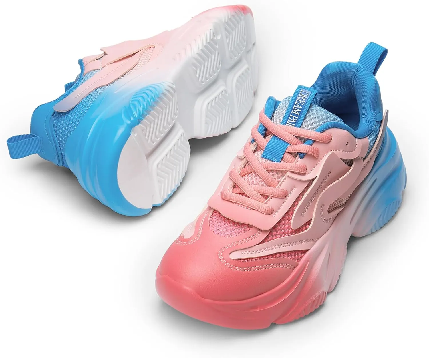 DREAM PAIRS Women's Platform Chunky Fashion Sneakers Jaxon Walking Lace-Up Comfortable Dad Sneakers Workout Sport Work Casual Tennis Shoes