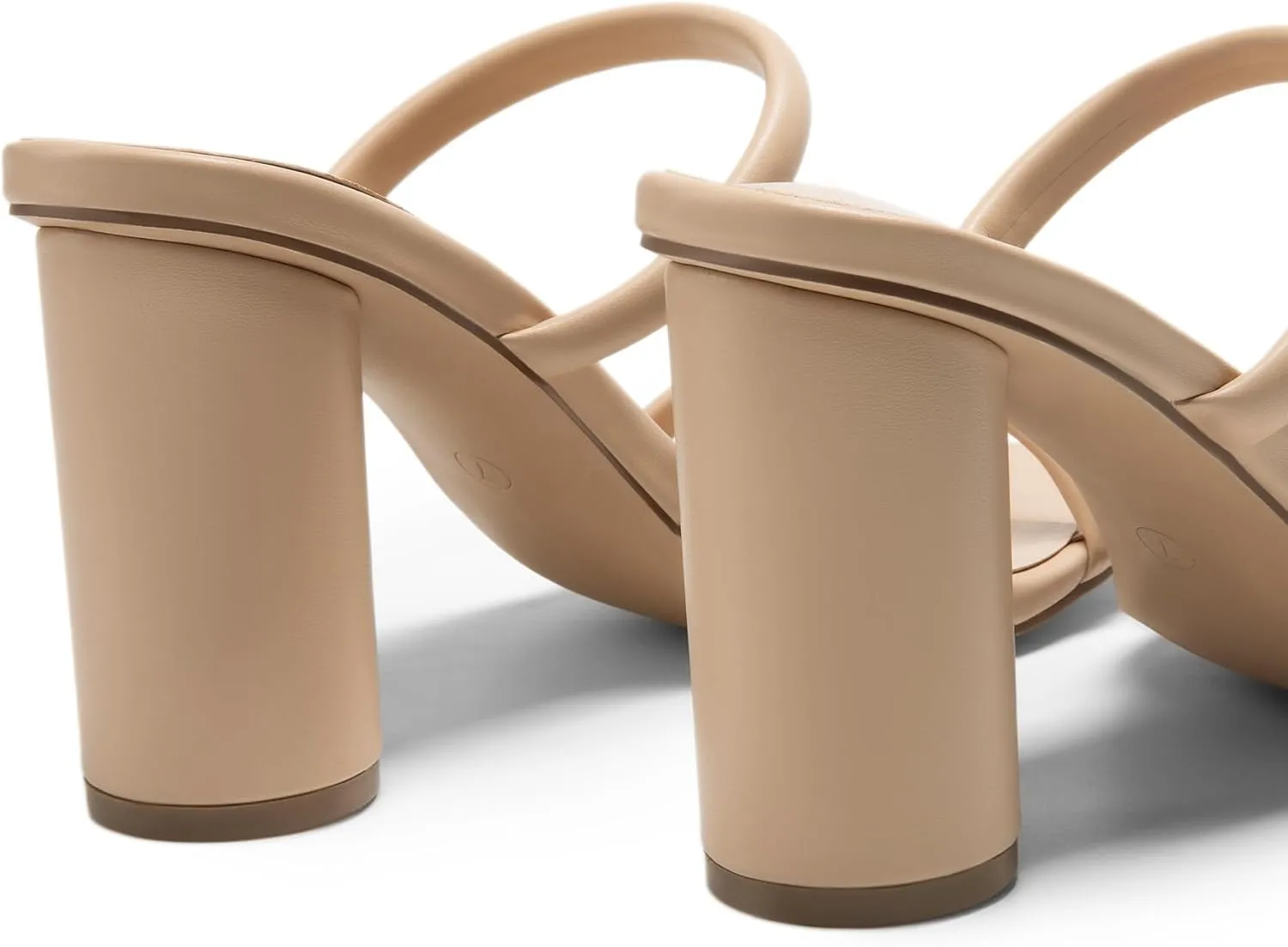 DREAM PAIRS Women's Square Open Toe Block Heels Two Strap Slip On High Heeled Slides Sandals