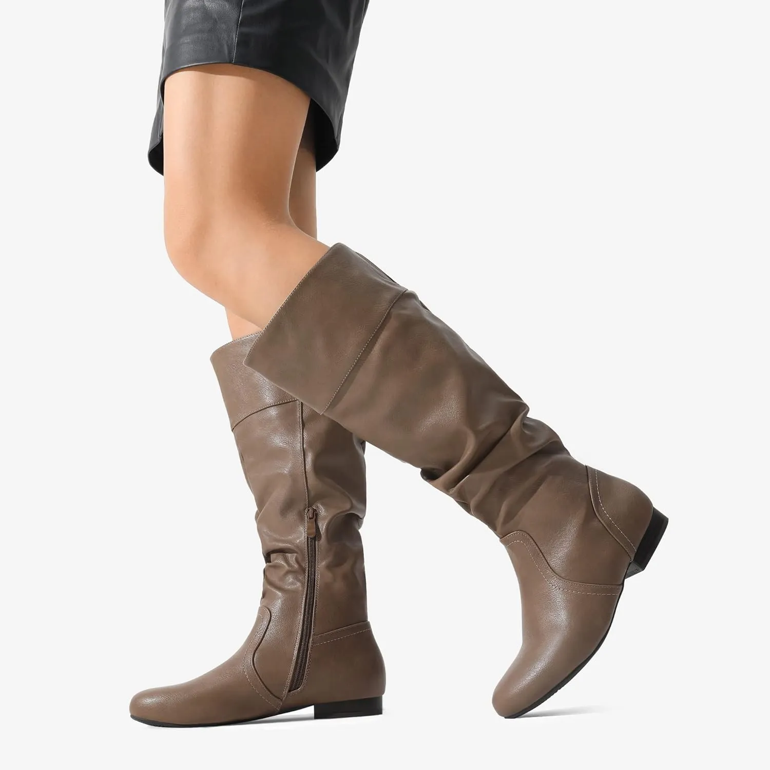 DREAM PAIRS Women's Wide Calf Knee High Pull On Fall Weather Winter Boots