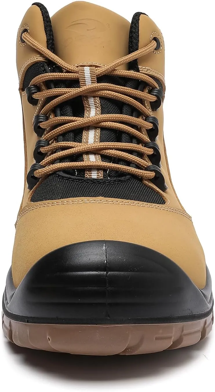 DRKA Men's Steel Toe Work Boots Water Resistant Safety Shoes