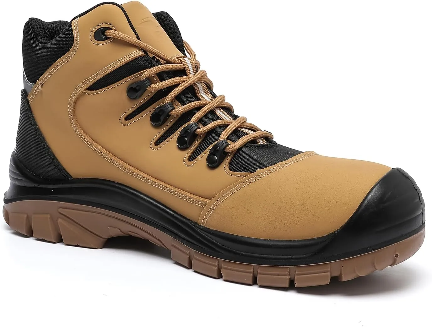 DRKA Men's Steel Toe Work Boots Water Resistant Safety Shoes