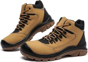 DRKA Men's Steel Toe Work Boots Water Resistant Safety Shoes