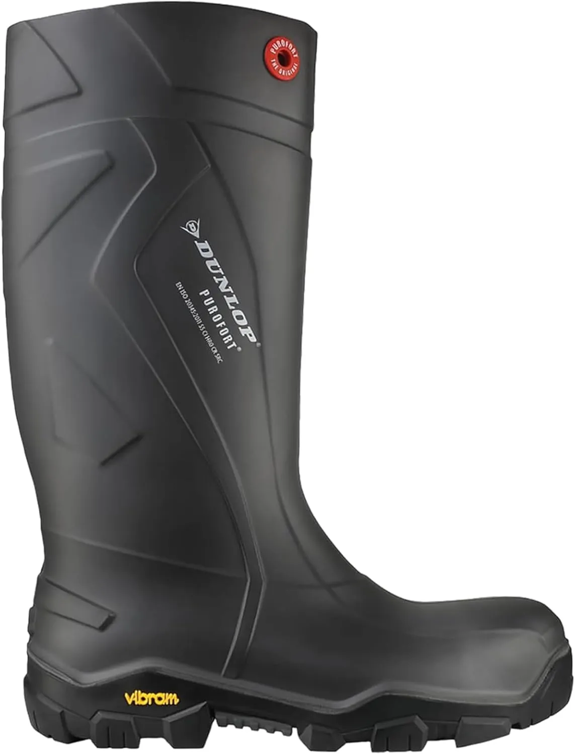 DUNLOP Men's High-top Rubber Boot with Flat Heel and Buckle Closure Protective Footwear