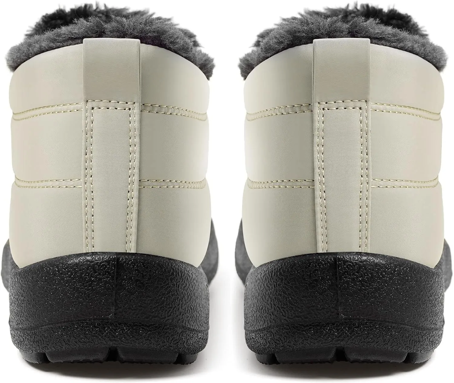 Eagsouni Snow Boots Womens Winter Ankle Boots Ladies Warm Fur Lined Booties Thickening Shoes Zip Flat Sneakers Outdoor Booties