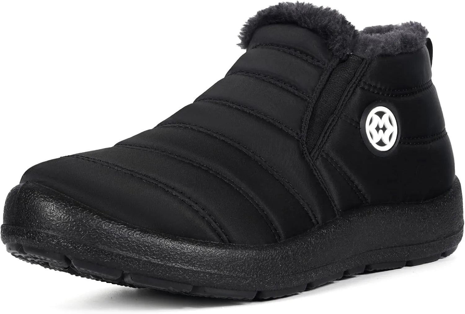 Eagsouni Snow Boots Womens Winter Ankle Boots Ladies Warm Fur Lined Booties Thickening Shoes Zip Flat Sneakers Outdoor Booties