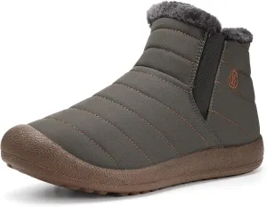 Eagsouni Womens Mens Snow Boots Winter Shoes Slip On Ankle Booties Anti-Slip Water Resistant Fully Fur Lined Outdoor Sneakers