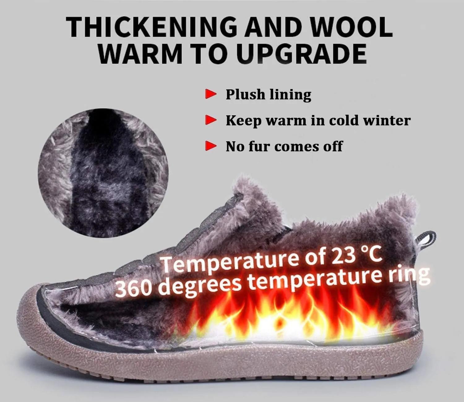 Eagsouni Womens Mens Snow Boots Winter Shoes Slip On Ankle Booties Anti-Slip Water Resistant Fully Fur Lined Outdoor Sneakers