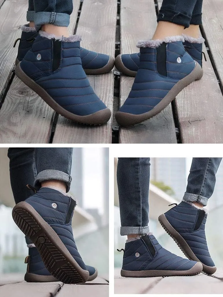 Eagsouni Womens Mens Snow Boots Winter Shoes Slip On Ankle Booties Anti-Slip Water Resistant Fully Fur Lined Outdoor Sneakers