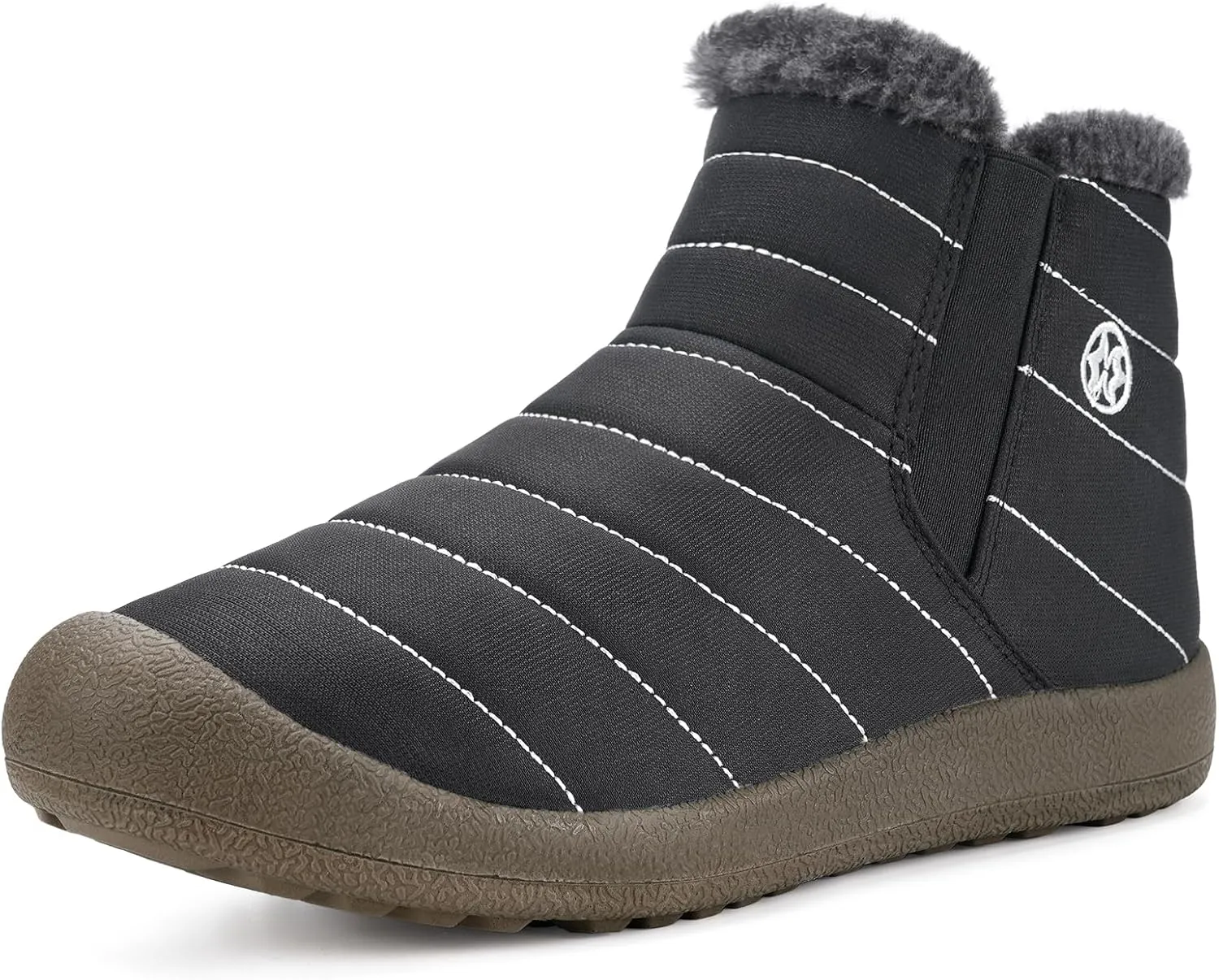 Eagsouni Womens Mens Snow Boots Winter Shoes Slip On Ankle Booties Anti-Slip Water Resistant Fully Fur Lined Outdoor Sneakers
