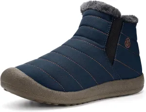 Eagsouni Womens Mens Snow Boots Winter Shoes Slip On Ankle Booties Anti-Slip Water Resistant Fully Fur Lined Outdoor Sneakers