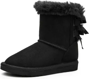 EasyStar Kids' Classic Bow-Tie Warm Fur Mid-Calf Snow Boots for Girls and Boys