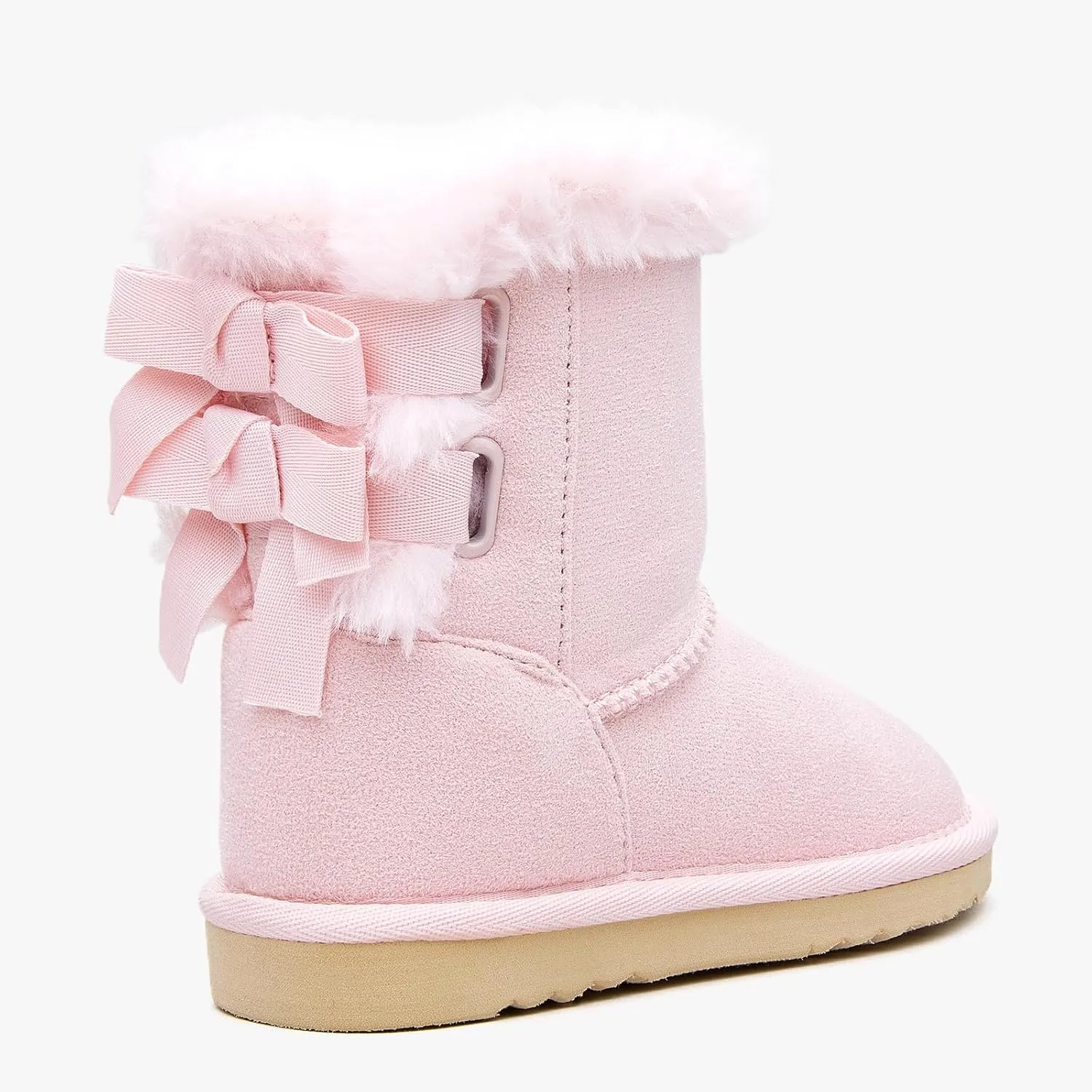 EasyStar Kids' Classic Bow-Tie Warm Fur Mid-Calf Snow Boots for Girls and Boys