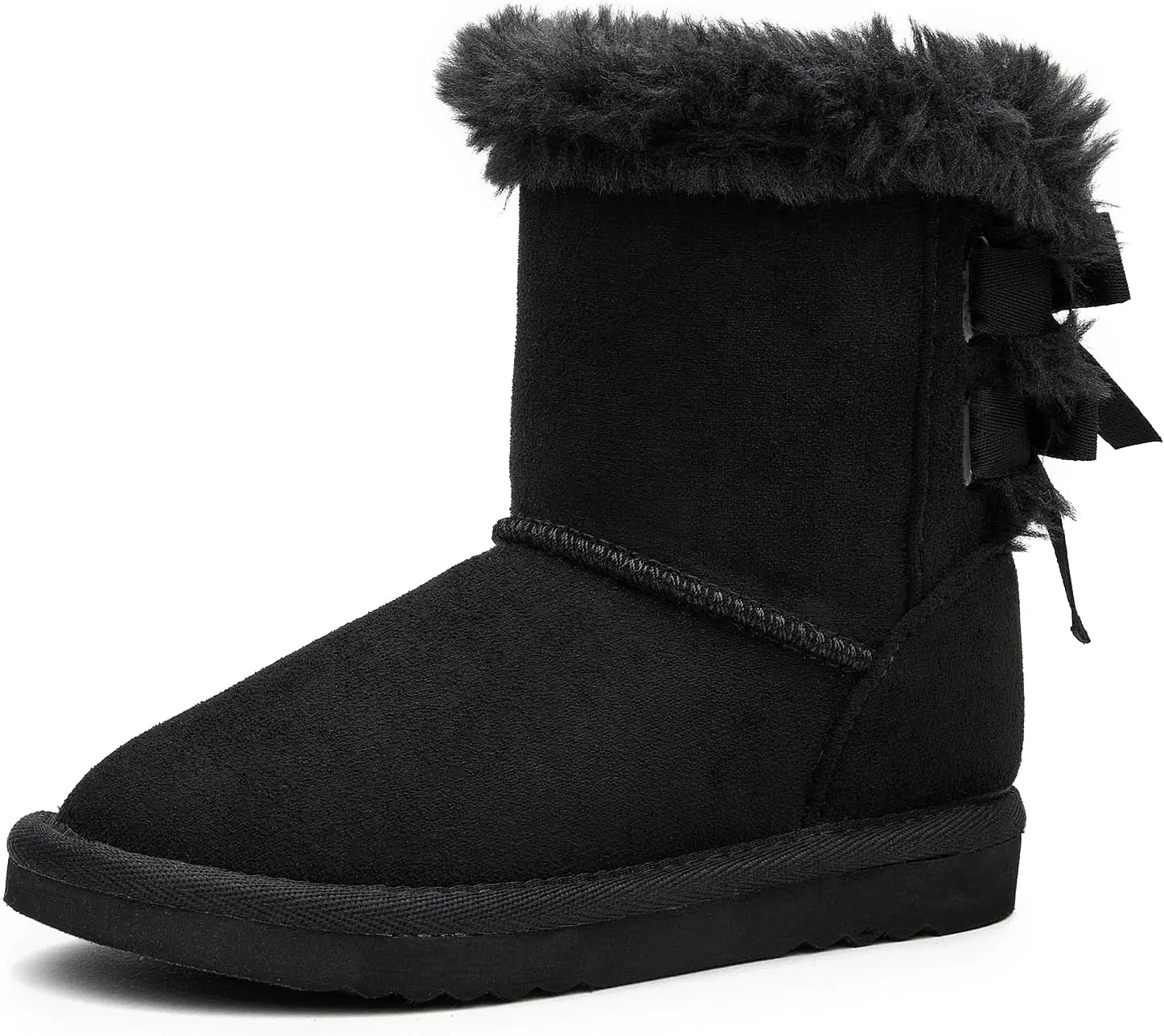 EasyStar Kids' Classic Bow-Tie Warm Fur Mid-Calf Snow Boots for Girls and Boys