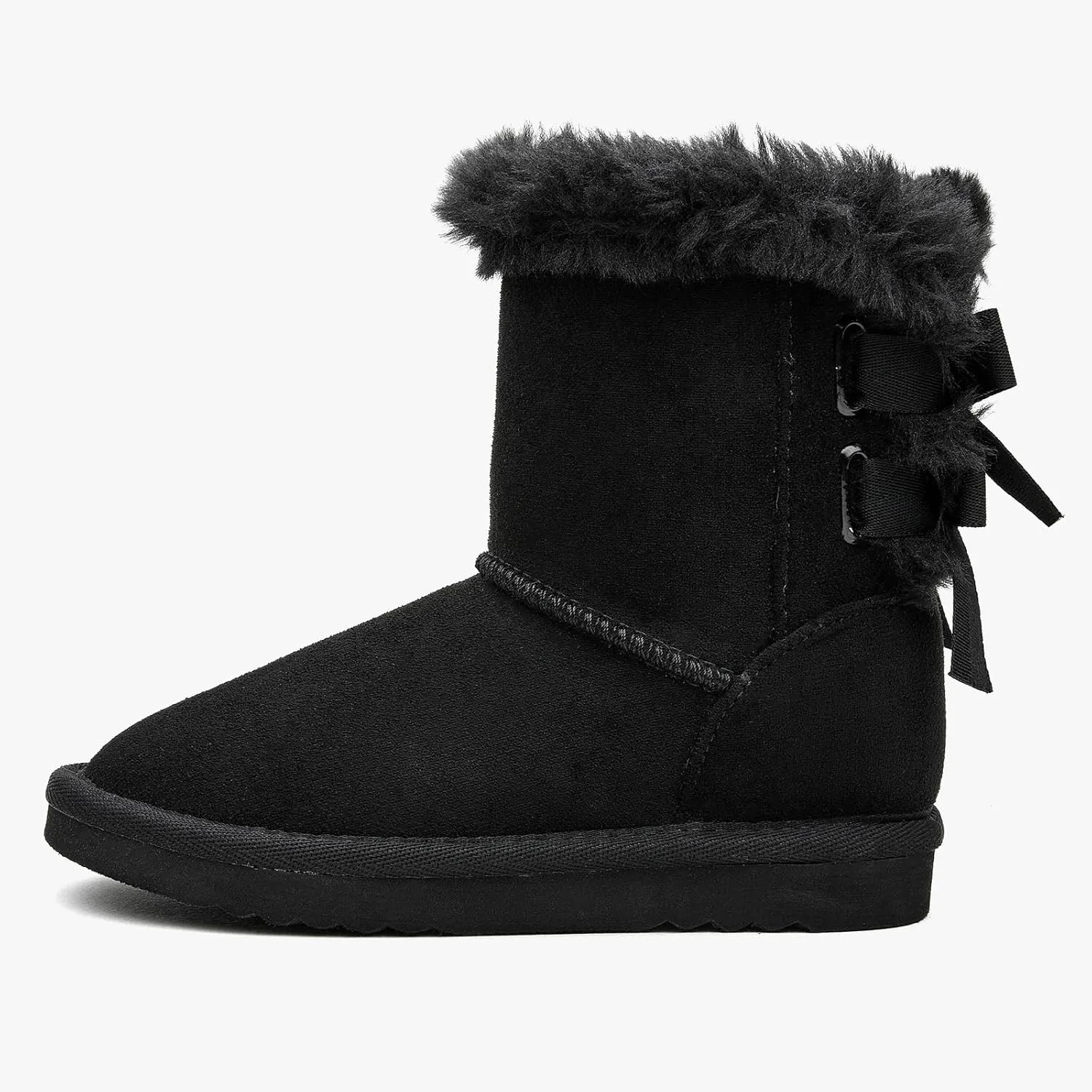 EasyStar Kids' Classic Bow-Tie Warm Fur Mid-Calf Snow Boots for Girls and Boys