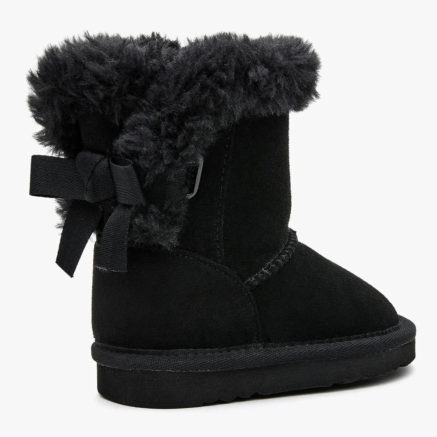 EasyStar Kids' Classic Bow-Tie Warm Fur Mid-Calf Snow Boots for Girls and Boys