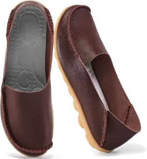 Ecetana Loafers for Women Penny Shoes Comfortable Slip On Casual Womens Loafers Fashion Moccasins Lightweight Round Toe Driving Flats Boat Shoes