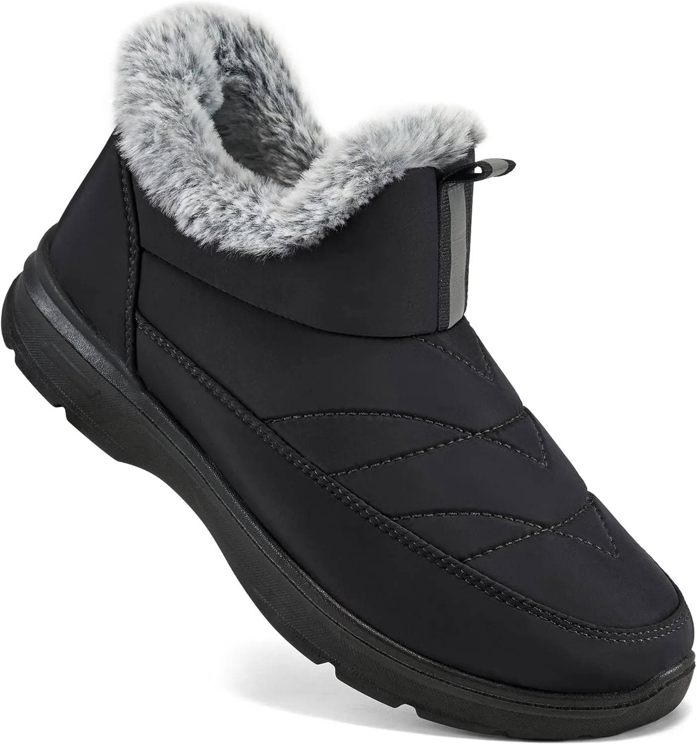 Ecetana Womens Boots Snow Winter Shoes Warm Ankle Booties with Fur Lined Comfortable Outdoor Waterproof Slip on Boots for Women