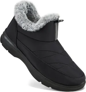 Ecetana Womens Boots Snow Winter Shoes Warm Ankle Booties with Fur Lined Comfortable Outdoor Waterproof Slip on Boots for Women