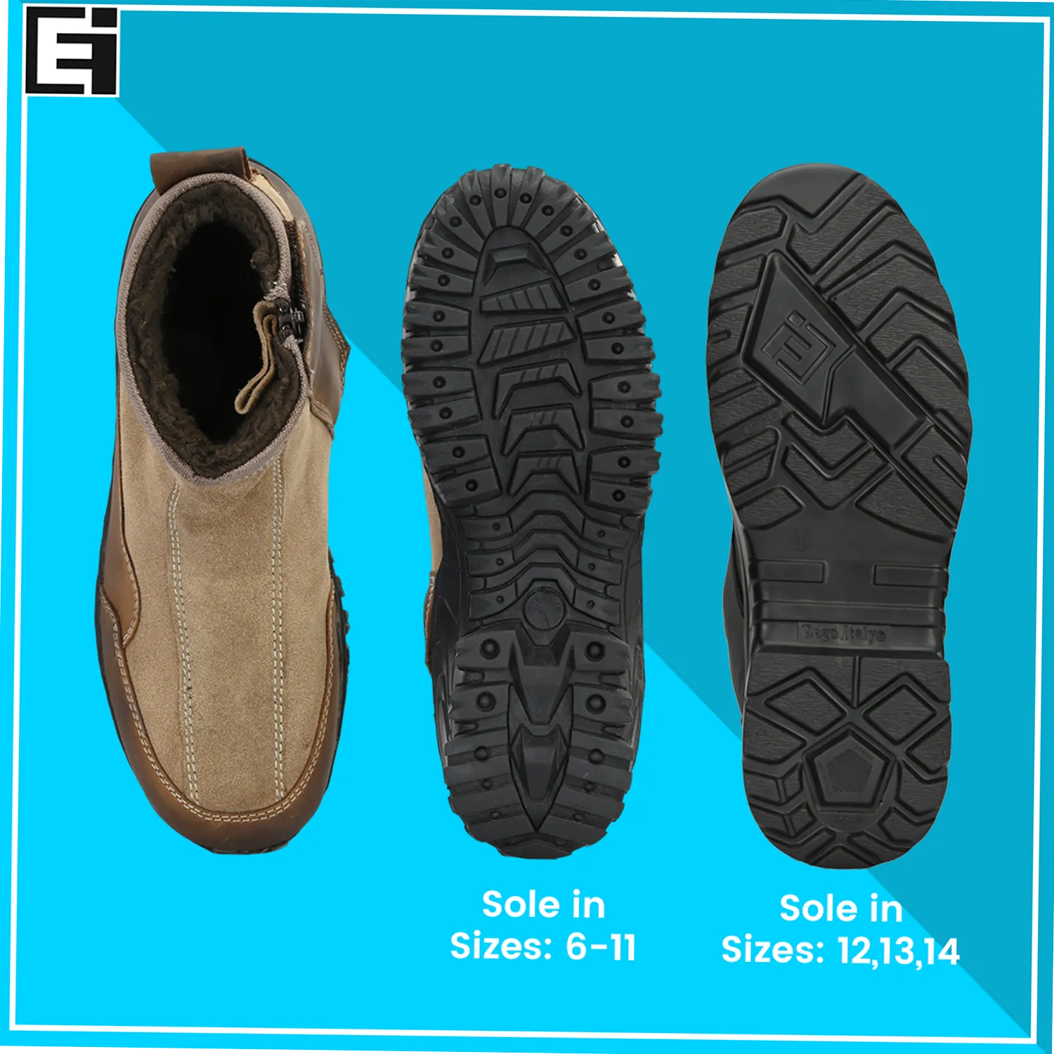 Eego Italy Snug Genuine Leather Winter Snow Boots With Fur