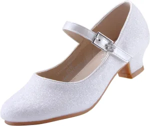 EIGHT KM Toddler Shoes - High Heels Kid Shoes - Multi Sizes & Colors for Ages 3-13 Years - Mary Jane Shoes for Girls Wide Fit Little Girl Dress Shoes - Party Wedding Shoes - Princess Baby Girl Shoes
