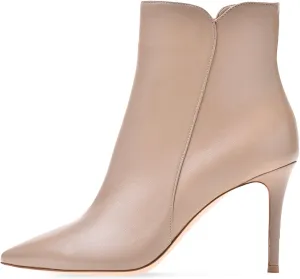 Eldof Women Mid High Heel Bootie | 8cm Pointy Toe Stilettos Ankle Boots | Women's Fashion Stiletto High Heel Ankle Boots