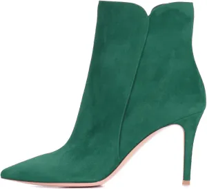 Eldof Women Mid High Heel Bootie | 8cm Pointy Toe Stilettos Ankle Boots | Women's Fashion Stiletto High Heel Ankle Boots