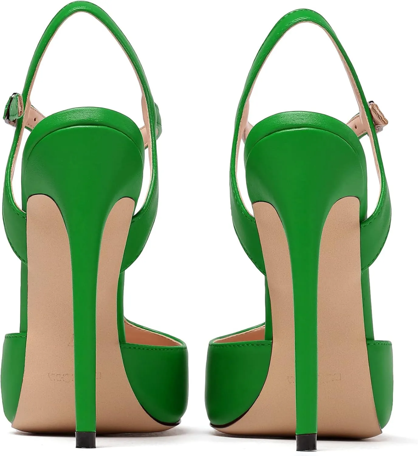 Eldof Women's High Heel Pumps T-Strap Sandals 4.7" Ankle Strap Slingback Heels for Womens