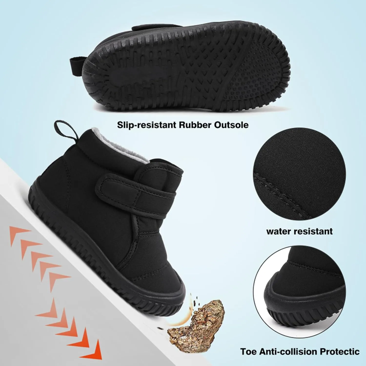 Eliogn Baby Boys Girls Winter Boots，Baby Faux Fur Shoes Little Kids Outdoor Warm Booties Cold Weather Ankle Boots Soft Flexible Walking Shoes