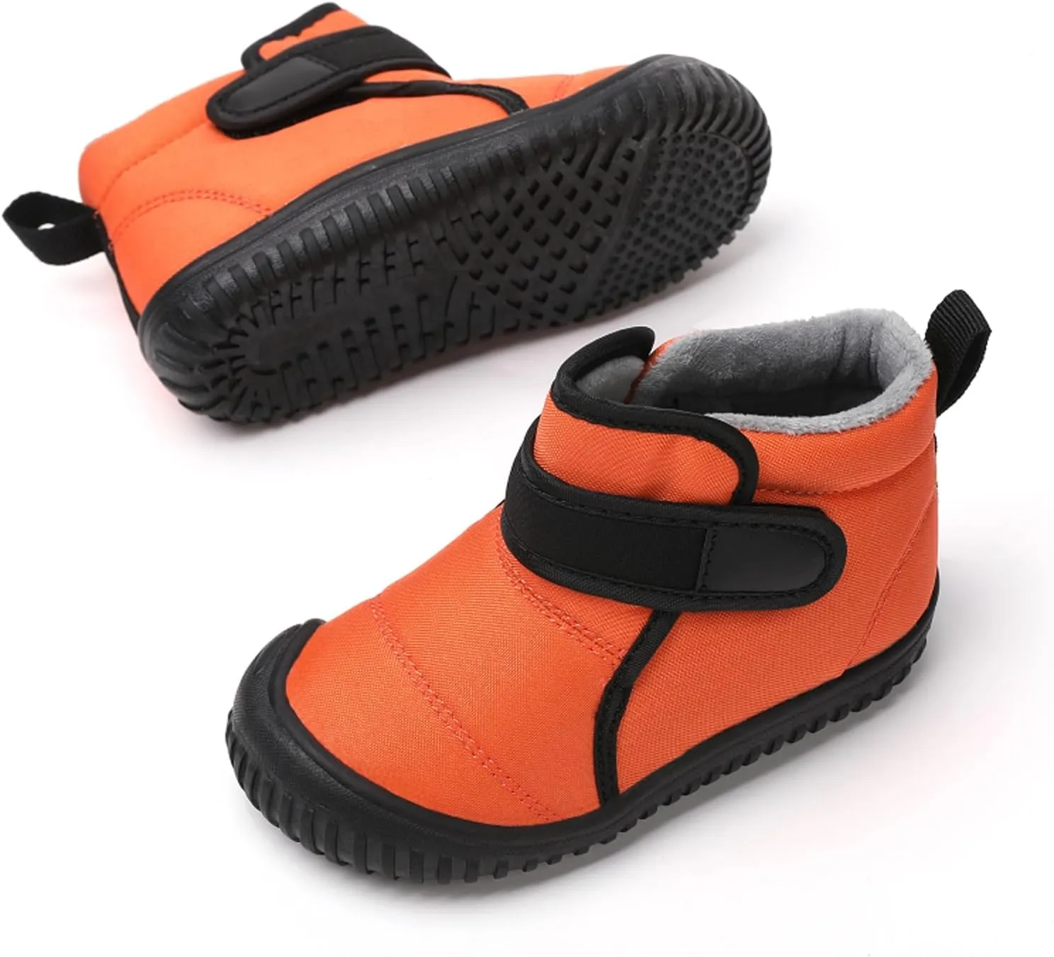 Eliogn Baby Boys Girls Winter Boots，Baby Faux Fur Shoes Little Kids Outdoor Warm Booties Cold Weather Ankle Boots Soft Flexible Walking Shoes