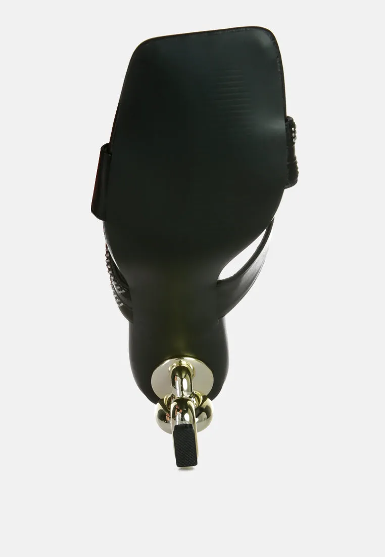 Evelane Metallic Chain Rhinestone Sandals By Ruw