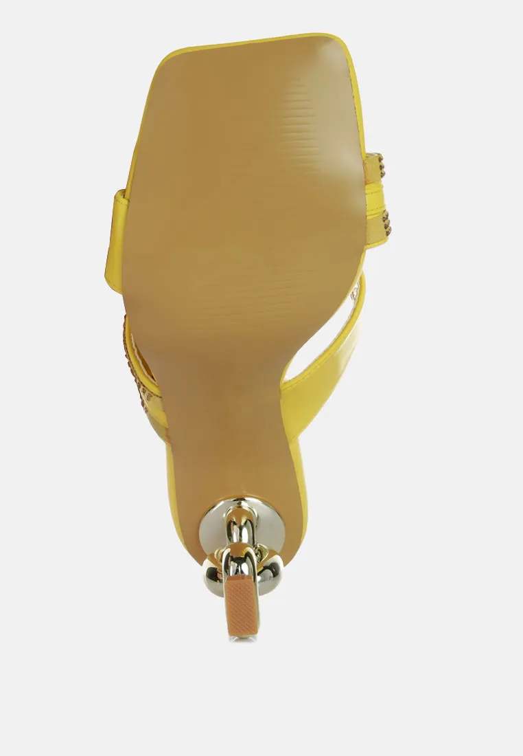 Evelane Metallic Chain Rhinestone Sandals By Ruw