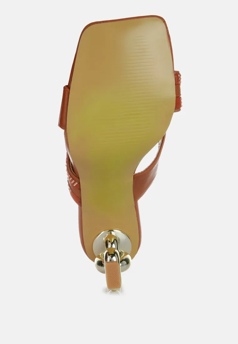 Evelane Metallic Chain Rhinestone Sandals By Ruw