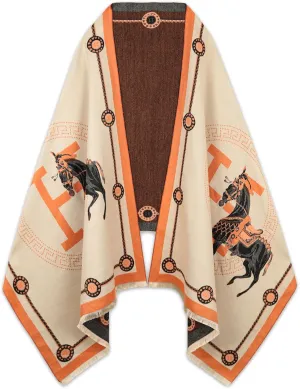 EXTREE Scarfs for Women Pashmina Silky Shawl Wrap for Evening Dressing Blanket Open Front Poncho Cape