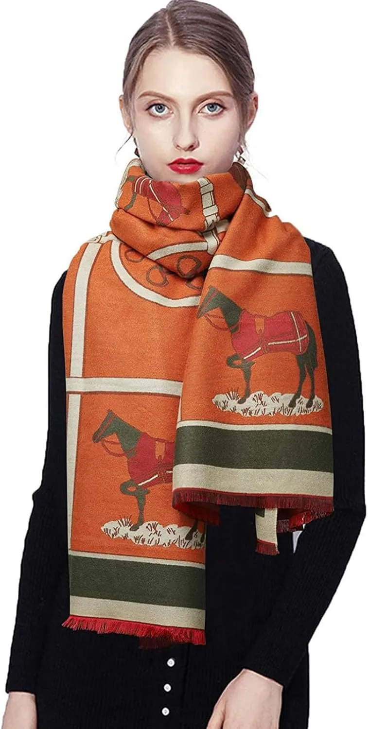 EXTREE Scarfs for Women Pashmina Silky Shawl Wrap for Evening Dressing Blanket Open Front Poncho Cape
