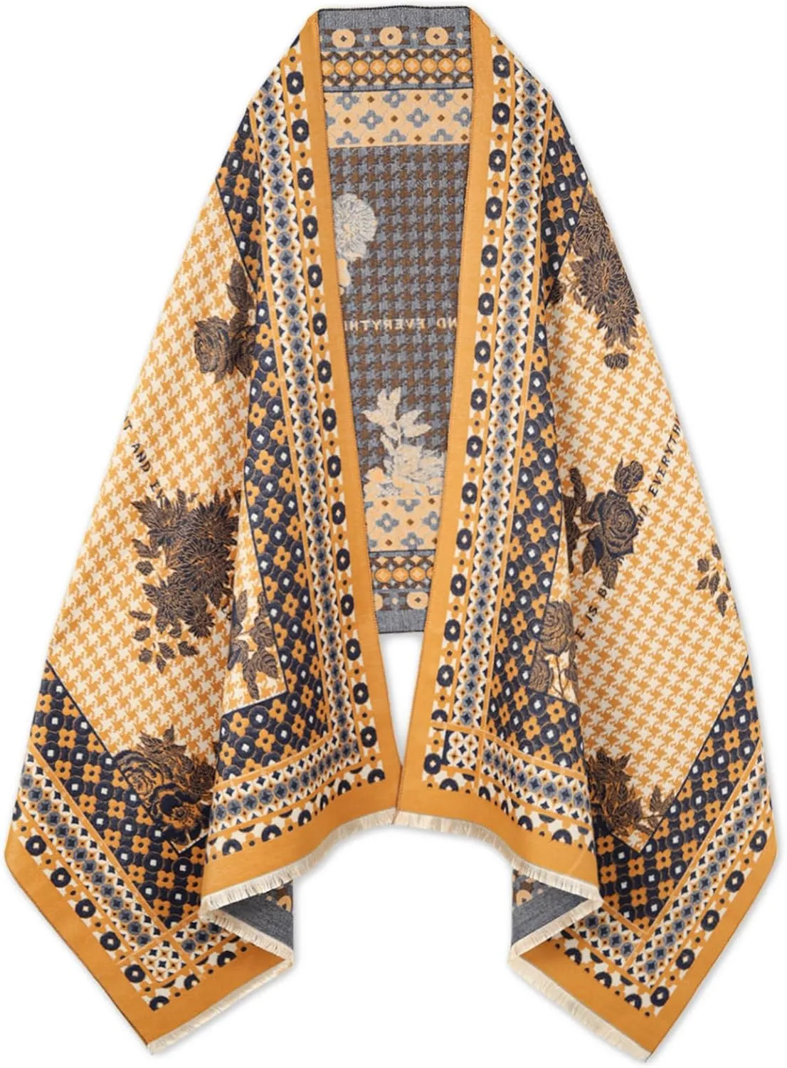 EXTREE Scarfs for Women Pashmina Silky Shawl Wrap for Evening Dressing Blanket Open Front Poncho Cape