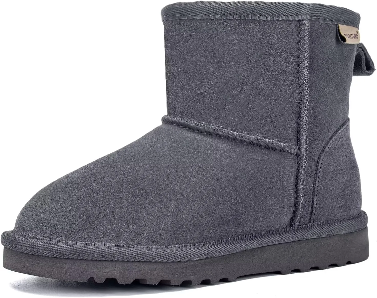 FANTURE Kids Snow Boots Boys Girls Winter Boots Cow Suede Warm Faux Fur Lined Durable Shoes(Little Kid/Big Kid)