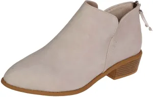 Fashion Boots for Women Chunky Heel Pointed Toe V Cutout Back Zipper Block Low Heel Ankle Booties Fall Solid Casual Comfy Outdoor Ladies Shoes