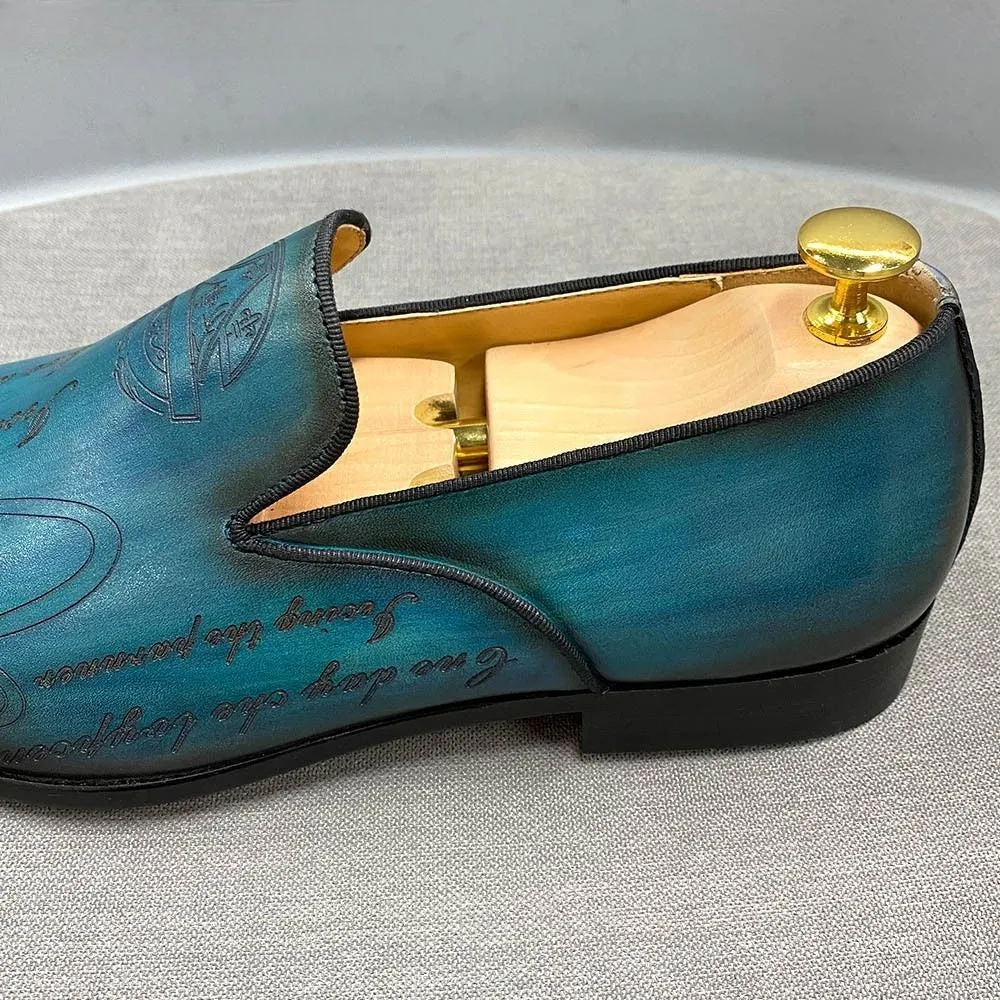 Fashion Leather Carved Loafers Men's Business Dress Leather Shoes