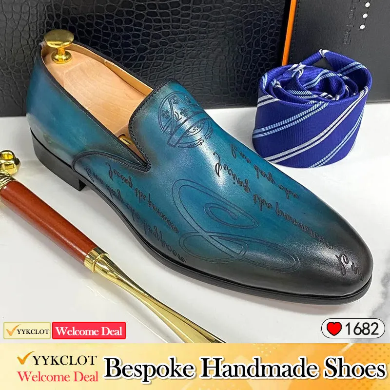 Fashion Leather Carved Loafers Men's Business Dress Leather Shoes