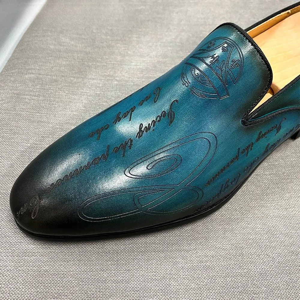 Fashion Leather Carved Loafers Men's Business Dress Leather Shoes