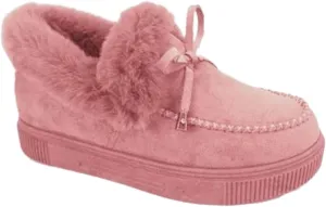Faux Fur Boots White Womens Snow Boots Warm Ankle Booties Comfortable Slip On Outdoor Fur Lined Lining Thickening Walking Winter Shoes for Women