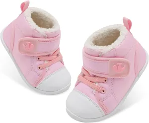 FEETCITY Baby Boots Boys Girls Infant Slippers Cozy Fleece Boots First Walking Shoes Warm Socks Newborn Crib Shoes